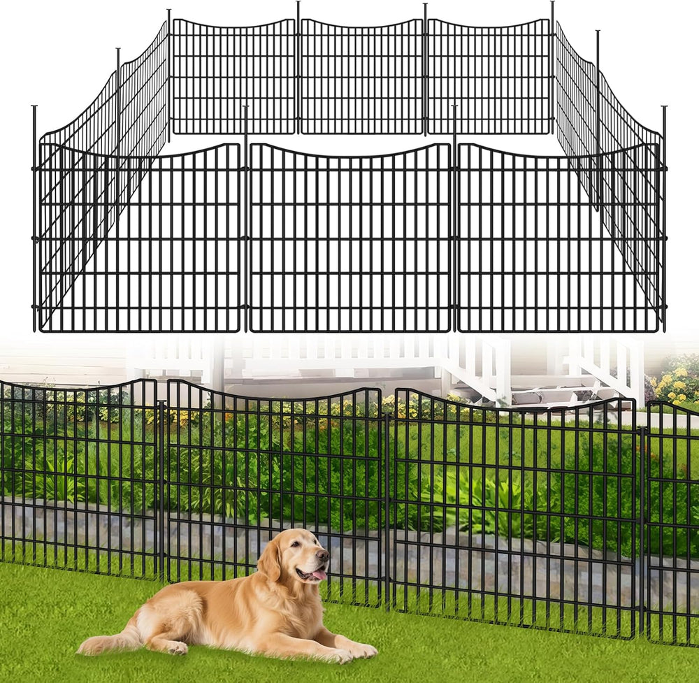 ULIOK 10 Panels No Dig Decorative Garden Fences, 32in(H) x 25.2 ft(W) Dog Fen...