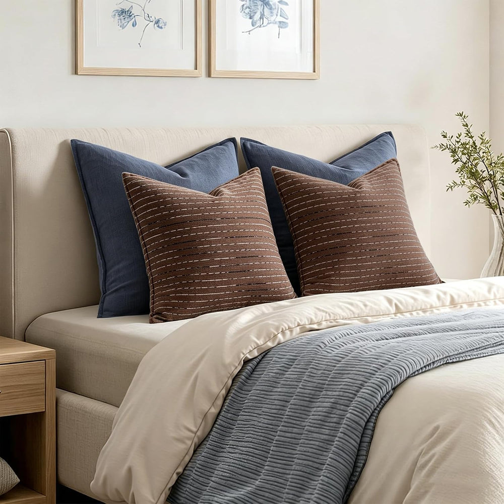 NUYECY Soft Chenille Decorative Large Pillow Covers 30x30 Set of 2,Brown Neut...