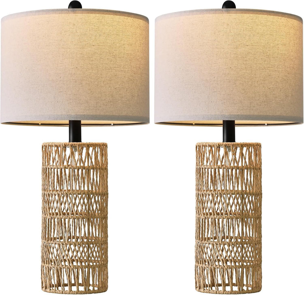 OYEARS 22.5" Boho Table Lamps Set of 2 for Living Room, Bedside Lamp for...