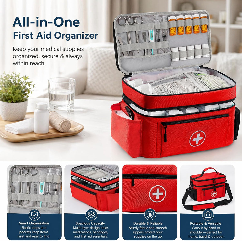 Medicine Organizer and Storage Bag Empty, Family First Aid Box, Pill Bottle O...