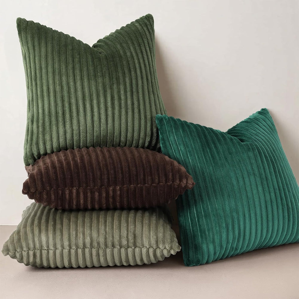Simmore Fall Soft Brown Flannel Throw Pillow Covers 26X26 Set of 2