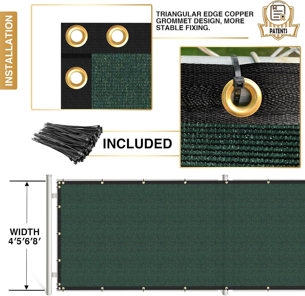 Privacy Fence Screen 5' x 50' Fencing Cover Heavy Duty Mesh Windscree...