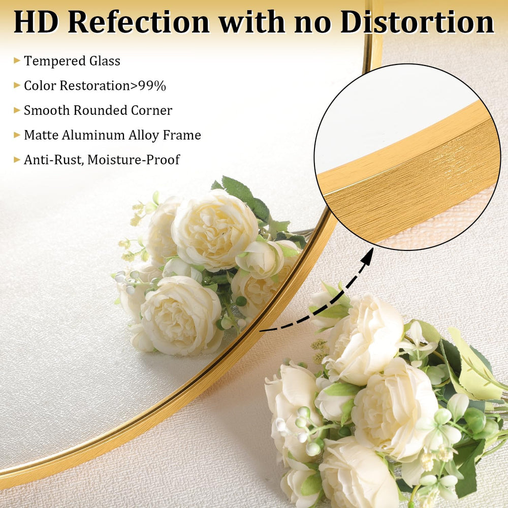 JJUUYOU Wall Mirror Irregular Metal Framed Decorative Gold Mirrors Large 22&q...