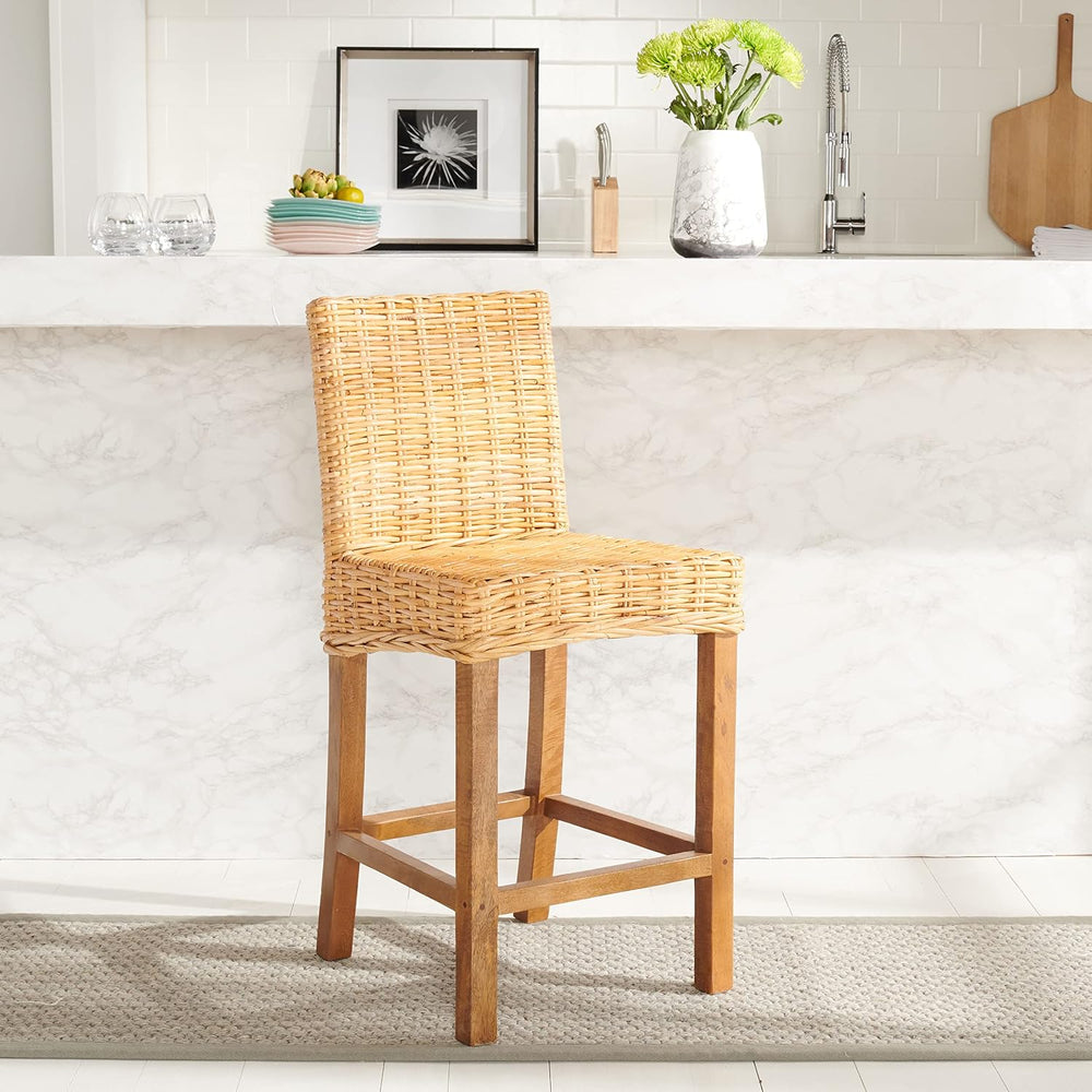 SAFAVIEH Tobie Wood Counter Bar Stool, 23.62" Seat BST6501A