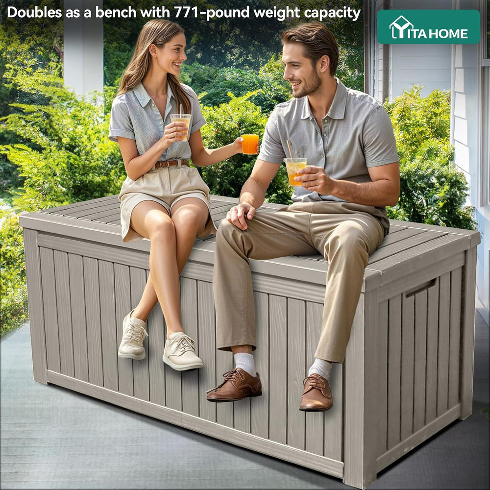 YITAHOME 180 Gallon Large Deck Box w/Divider