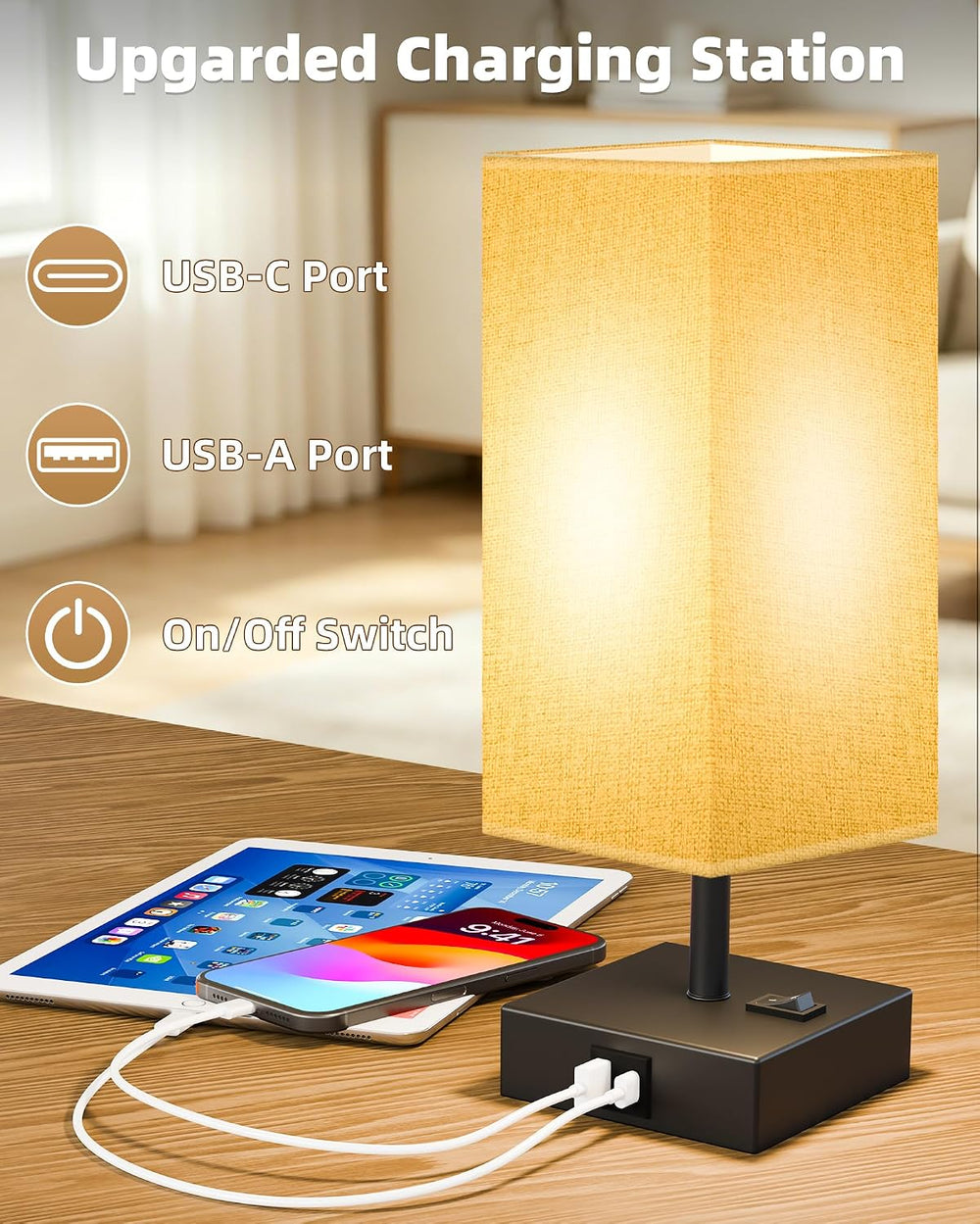 Set of 2 Smart RGB Dimmable Table Lamp Compatible with Alexa&APP&Remo...