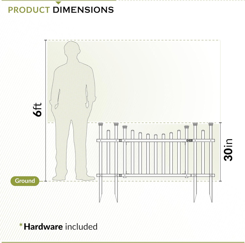 Zippity Madison Picket Gate, White Vinyl DIY No Dig Kit