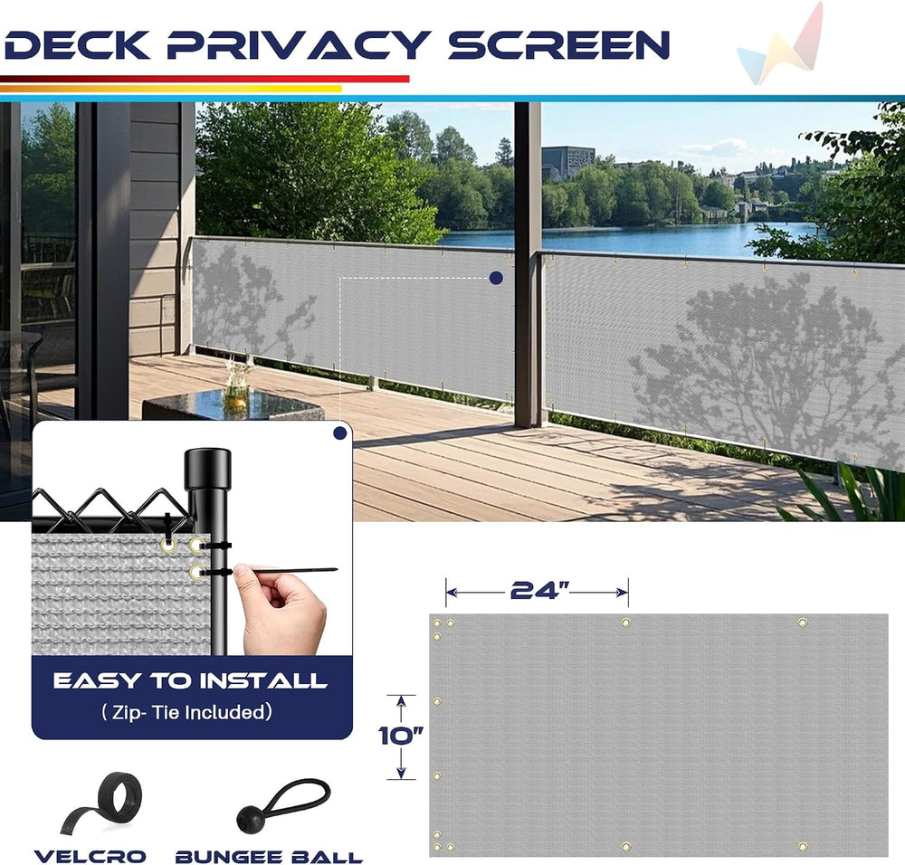 Windscreen4less 3'x50' Balcony Privacy Screen Cover for Apartment, Gray