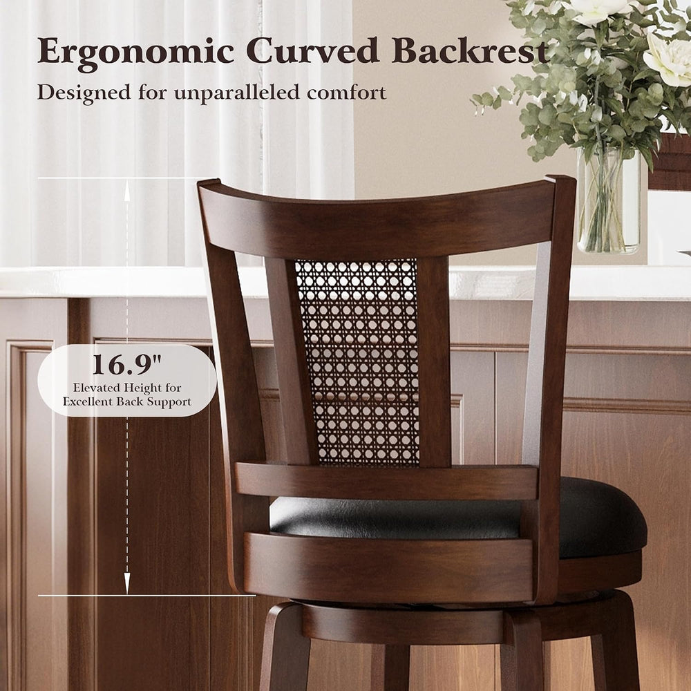 ALPHA HOME Swivel Bar Stools with Backs, 30 Inch Bar Stools Set of 2