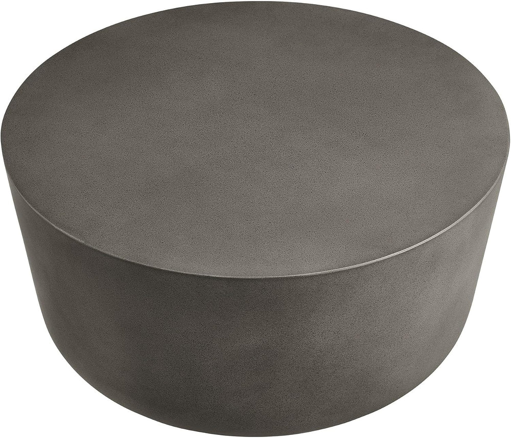 Modway Brion 34 Inch Round Concrete Coffee Table – Indoor/Outdoor Tapered Cyl...