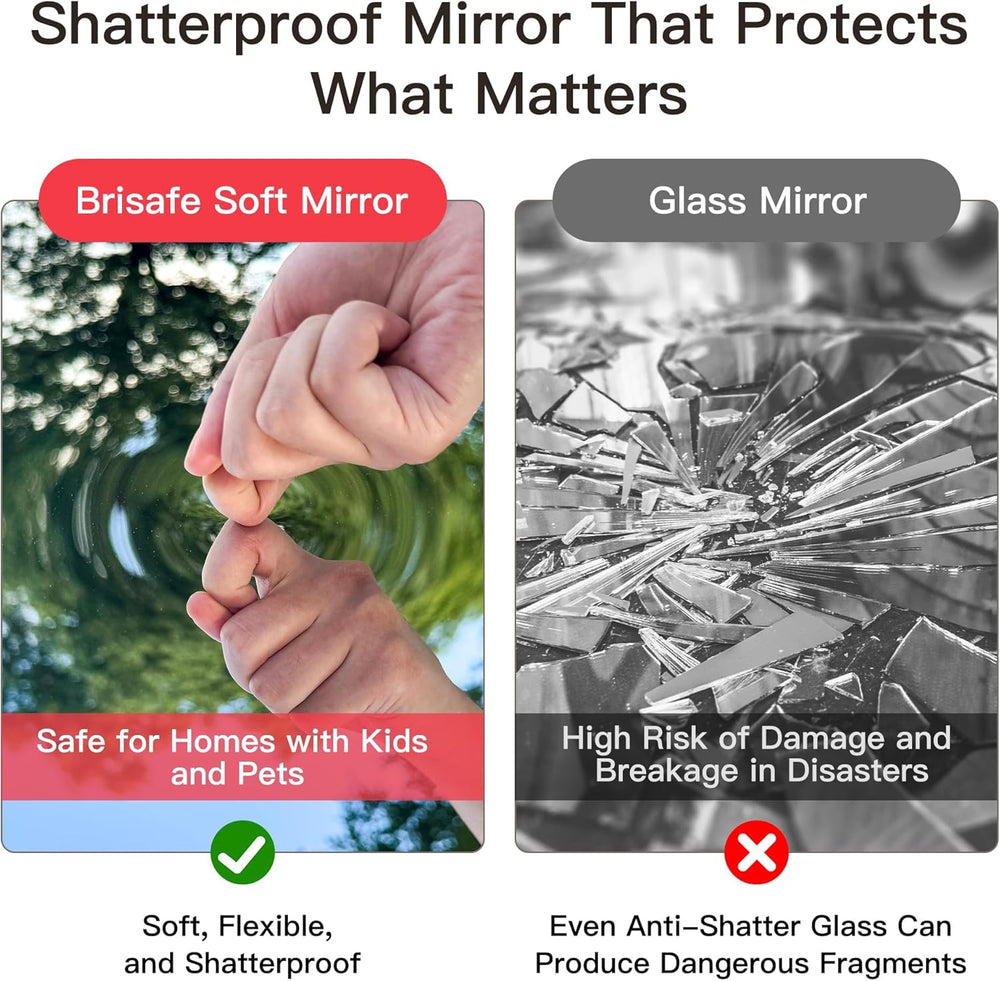 brisafe Gym Mirror, 71"x24" 2-Pack Shatterproof Nano Wall Mirror