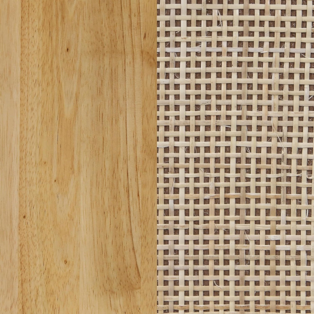 Nathan James Aaron Modern Desk with Storage, Natural Rattan Table with Square...