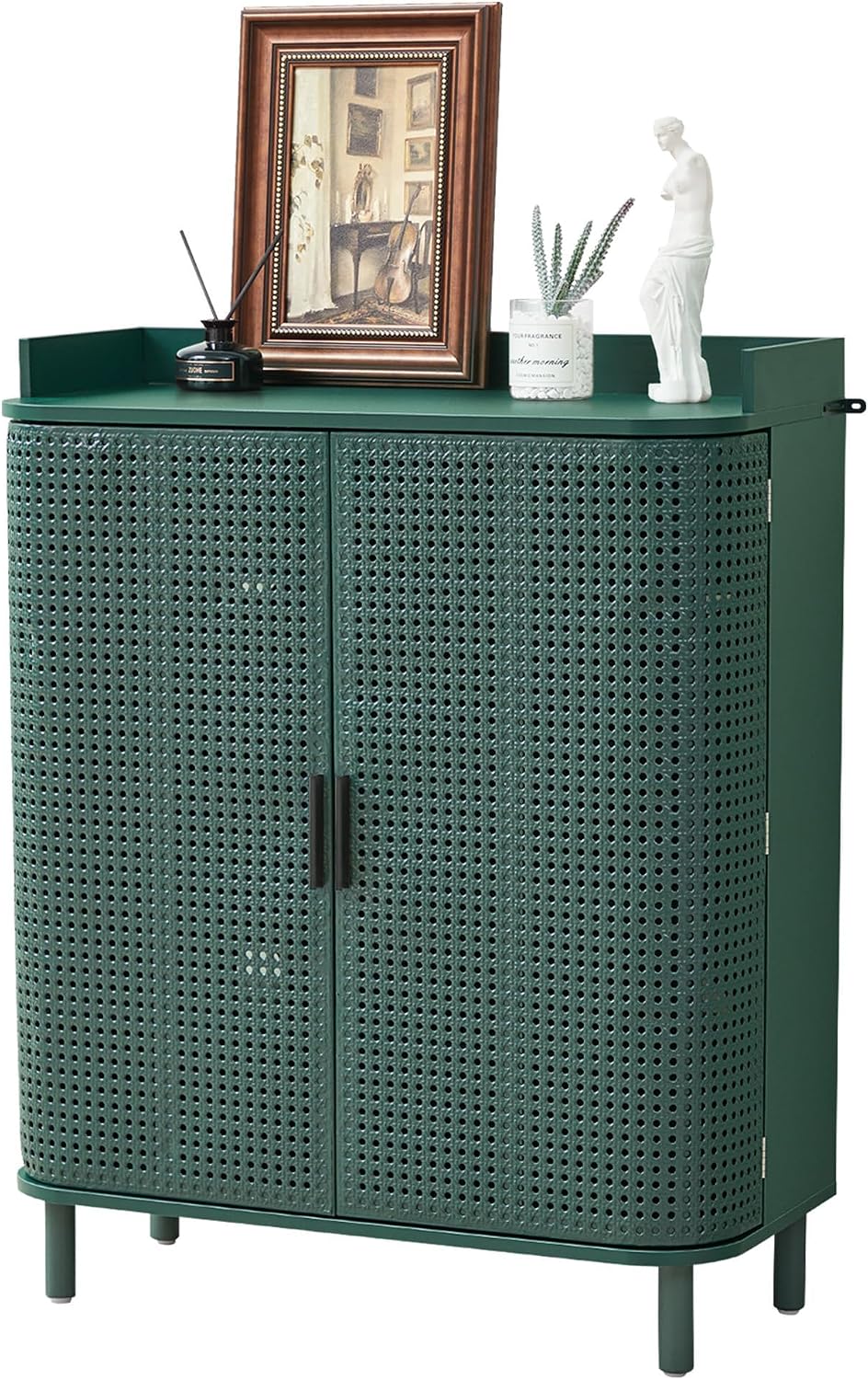 ORRD Shoe Cabinet, 5 Tier Boho Wooden Shoe Storage Organizer Cabinet with Adj...