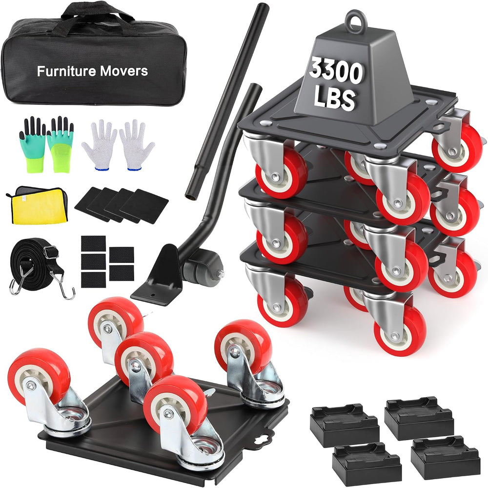 Heavy Duty Furniture Dolly with 5 Wheels, 3300 lbs Load Capacity for Easy Mov...