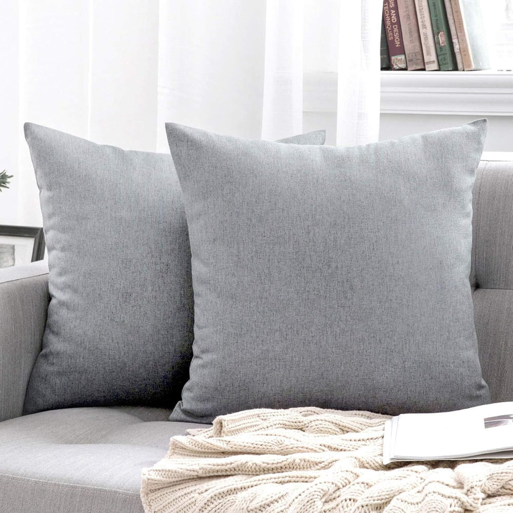 MIULEE Decorative Outdoor Pillow Covers Euro Waterproof 26x26 Light Grey
