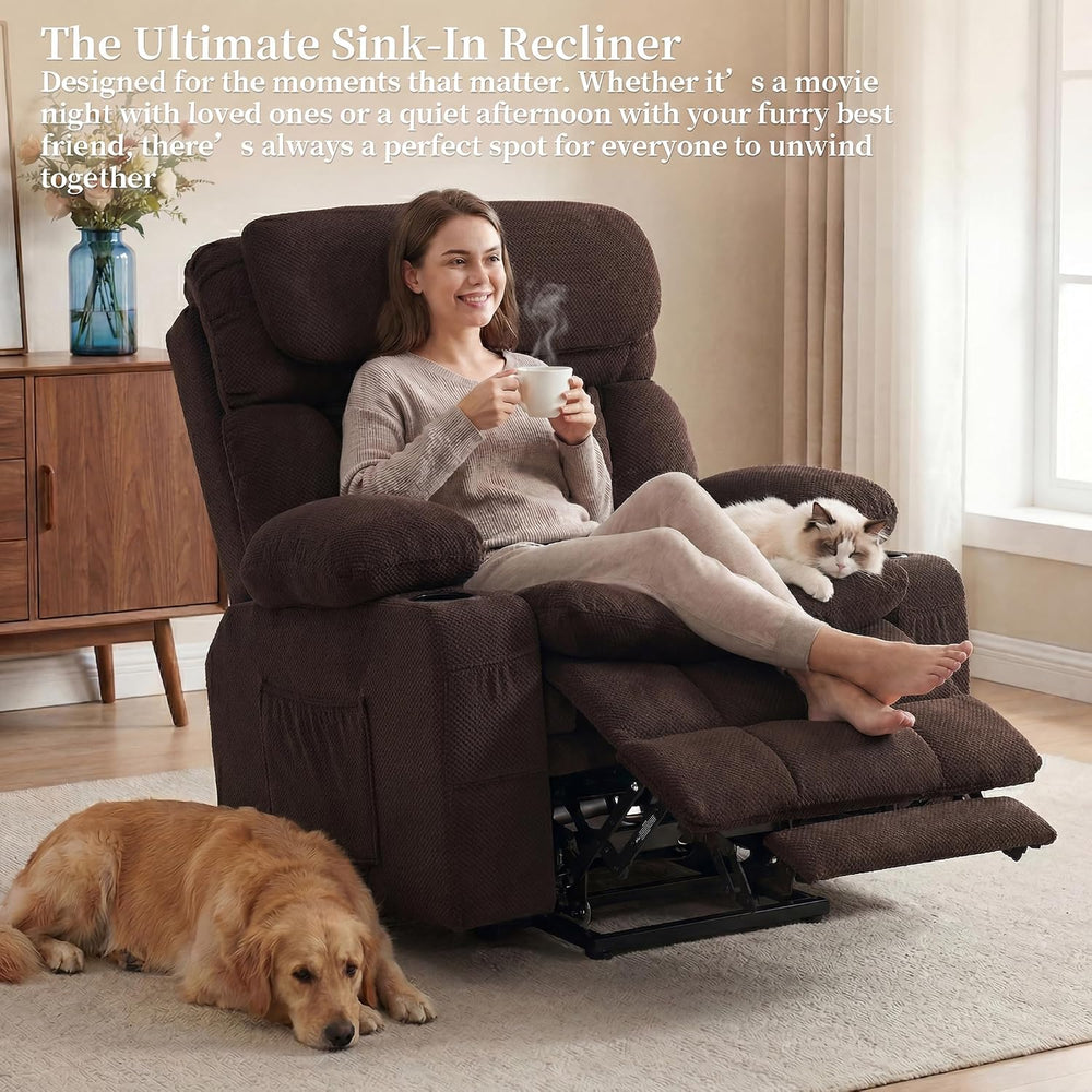 Oversized Dual Motor Power Lift Recliner for Elderly
