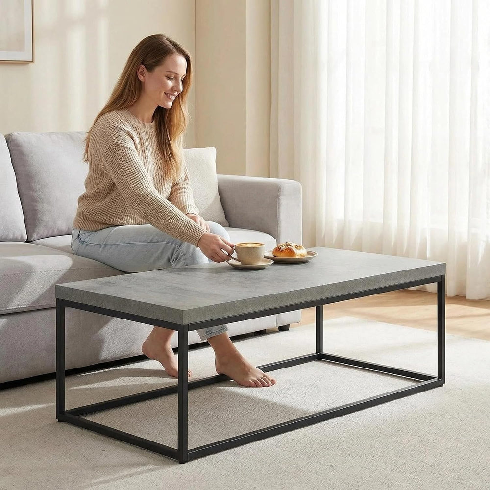CENSI 47-Inch Grey Marble Accent Coffee Table/Center Table