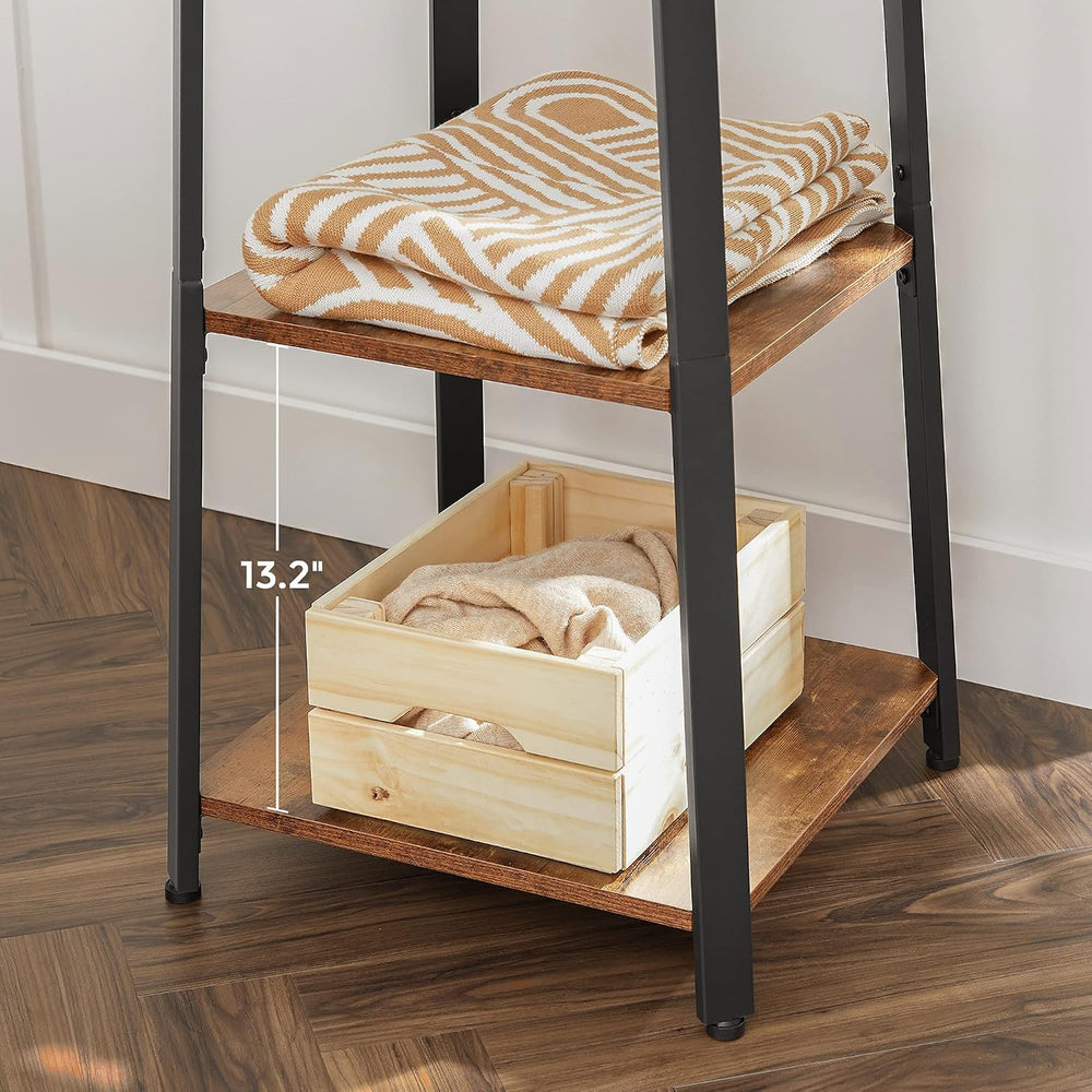 VASAGLE Coat Rack Freestanding, Hall Tree with 4 Shelves
