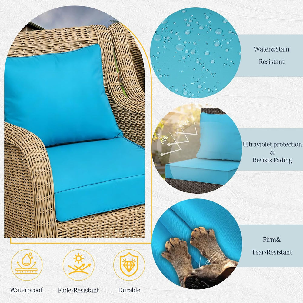 22x22“ Outdoor Deep Seat Cushions Set of 2, Patio Replacement Foam Cushions f...