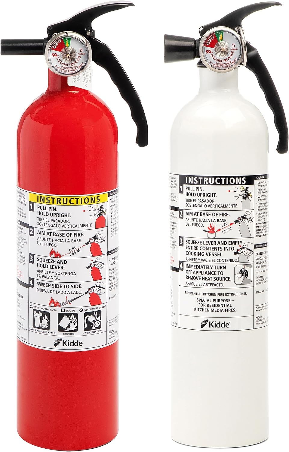 Kidde Kitchen + Home Fire Extinguisher Set, 711A | 1-A:10-B:C, RESSP+FA110G