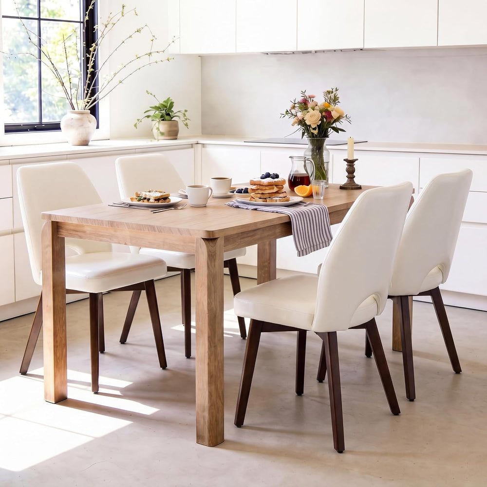 Dining Chairs Set of 4, Upholstered Kitchen Chairs, White