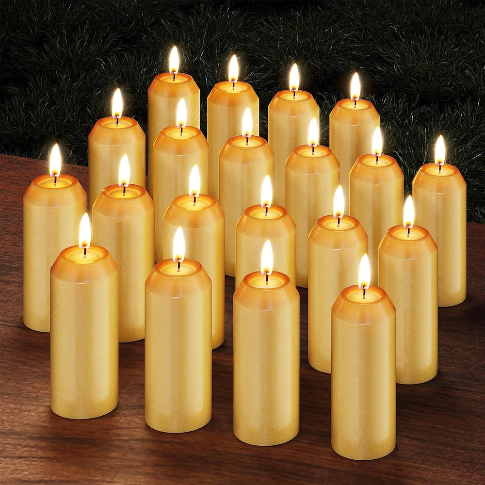 20Pack Natural Beeswax Candles, 15H+ Emergency Lantern Candles, 3.1 x 1.3