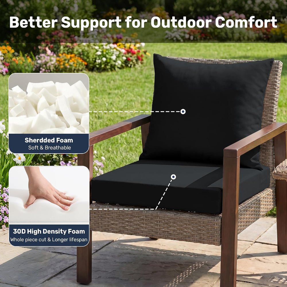 UNIKOME Outdoor Seat Cushions 24 X 24 Inch - Water-Resistant & Fade Resis...