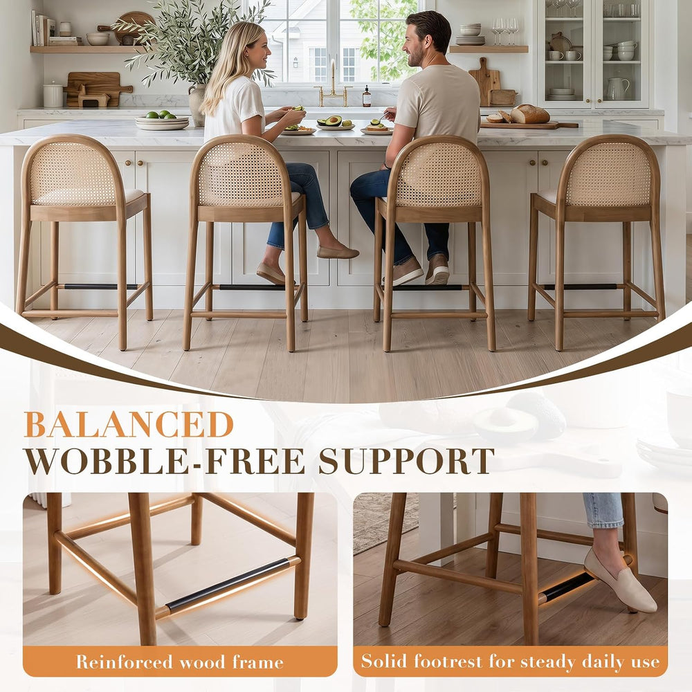DUOMAY Modern Counter Stools Set of 4, 26 Inch Seat Height Counter Height Bar...