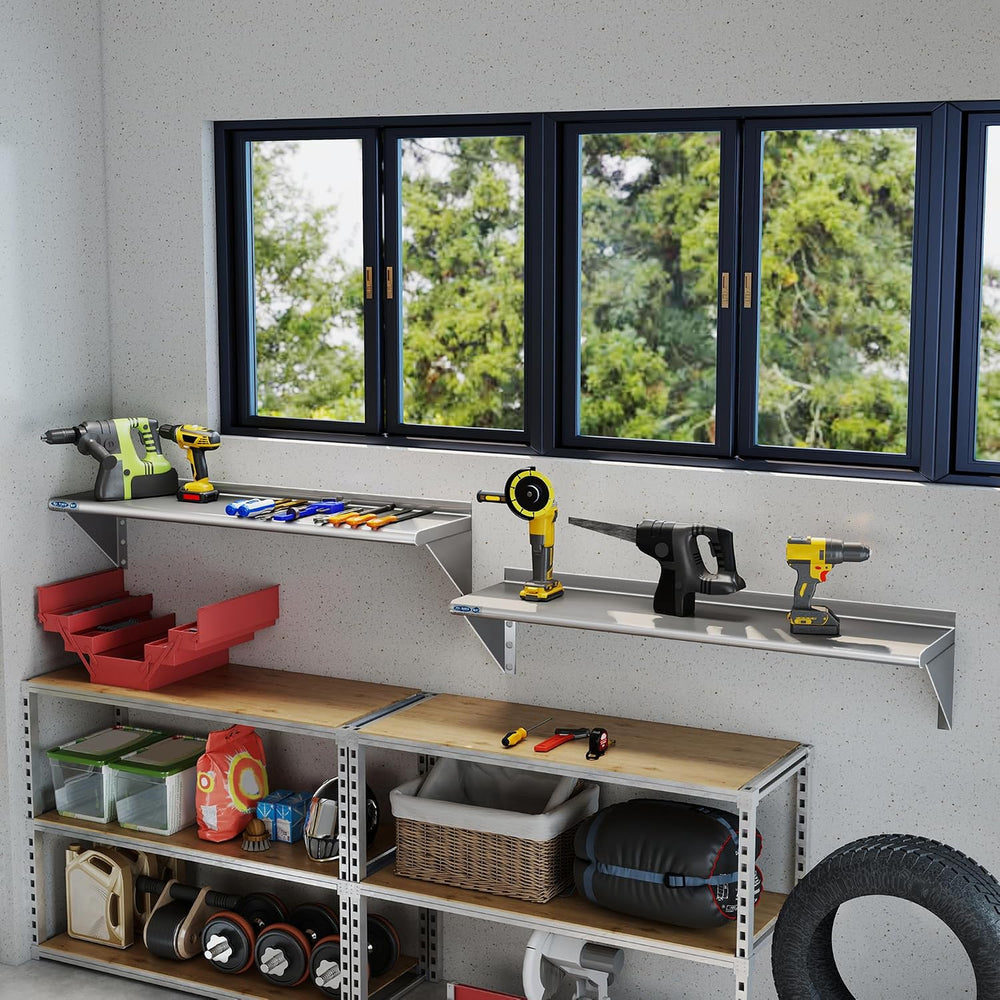 HARDURA Stainless Steel Shelf 12" X 48",200Lb, 2 Pack