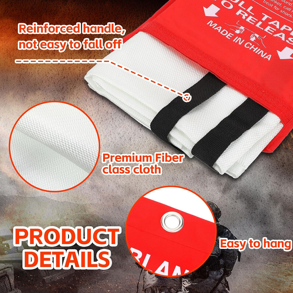 Macarrie 30 Pack 39” x 39” Fire Blanket Emergency for Home Kitchen, Red