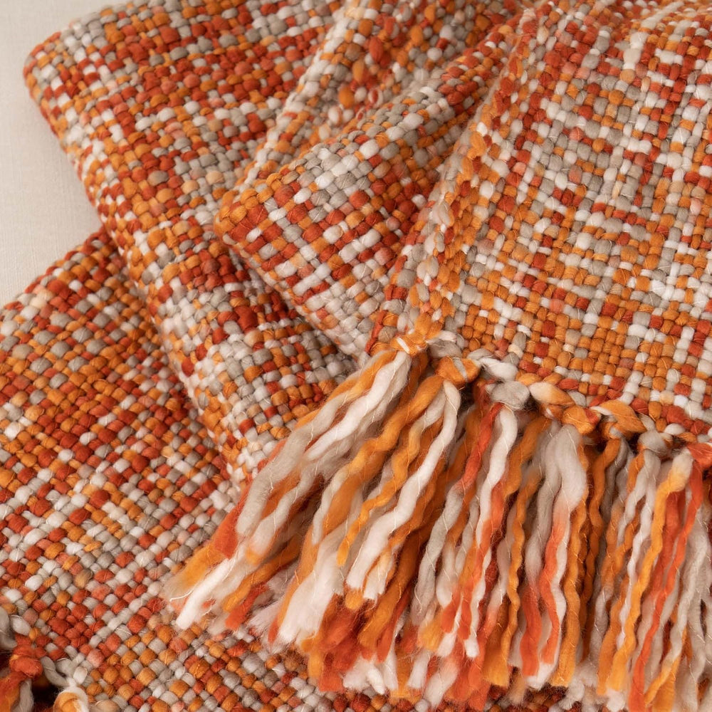 Battilo Orange Throw Blanket for Couch,50"x60"