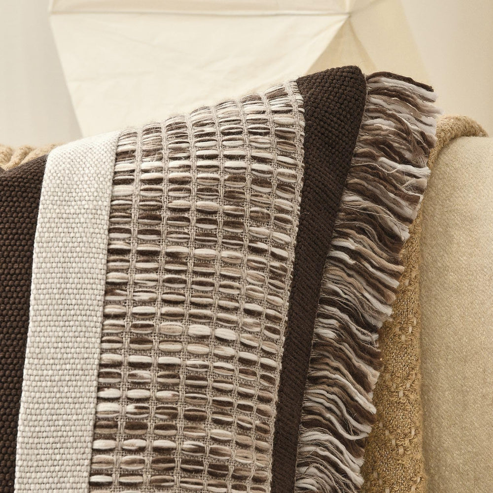 Dark Brown Boho Throw Pillow Cover 20x20