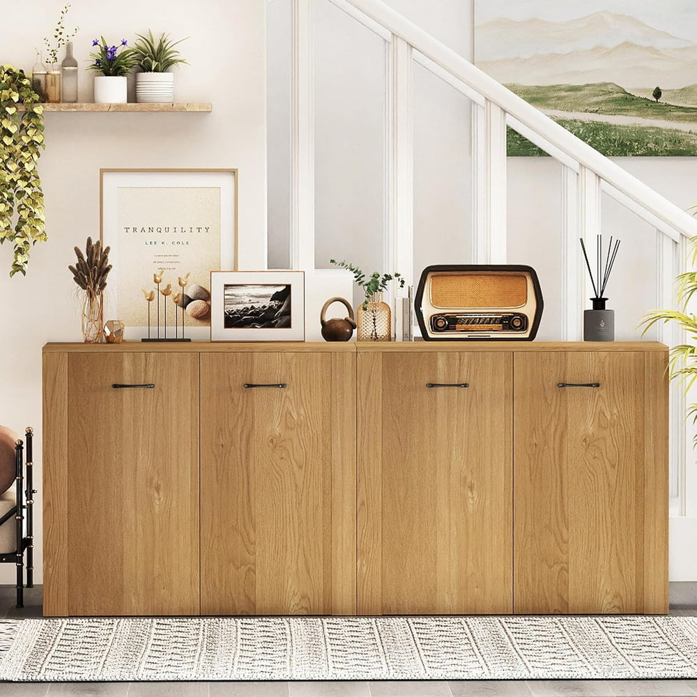 GIANTEX 38" Sideboard Cabinet with 2 Doors & 4 Shelves, Credenza, Na...