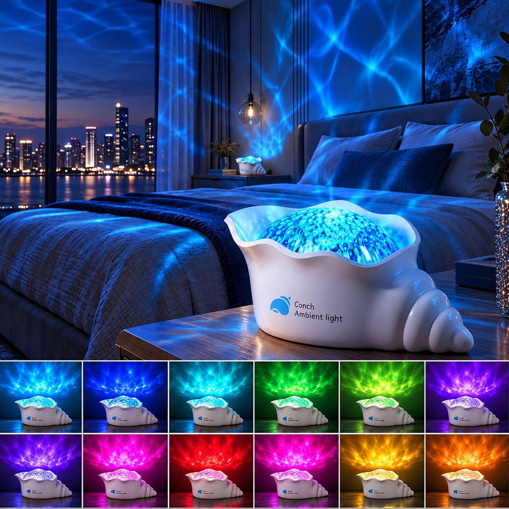 Ocean Projector Light for Room Decor, Cordless Shower Lamp Wave Lighting