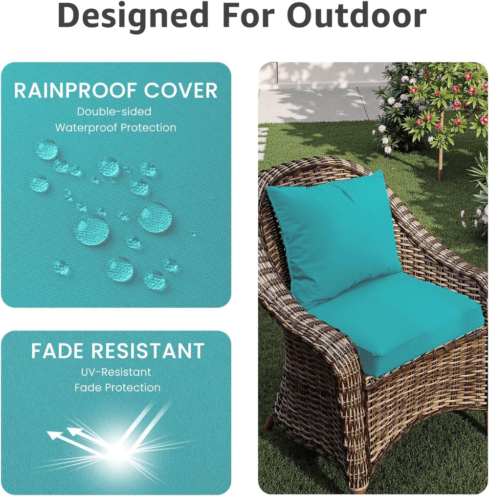 PatioGlow Outdoor Chair Cushions 20 x 20 x 3 Inch, Waterproof & Fade Resi...