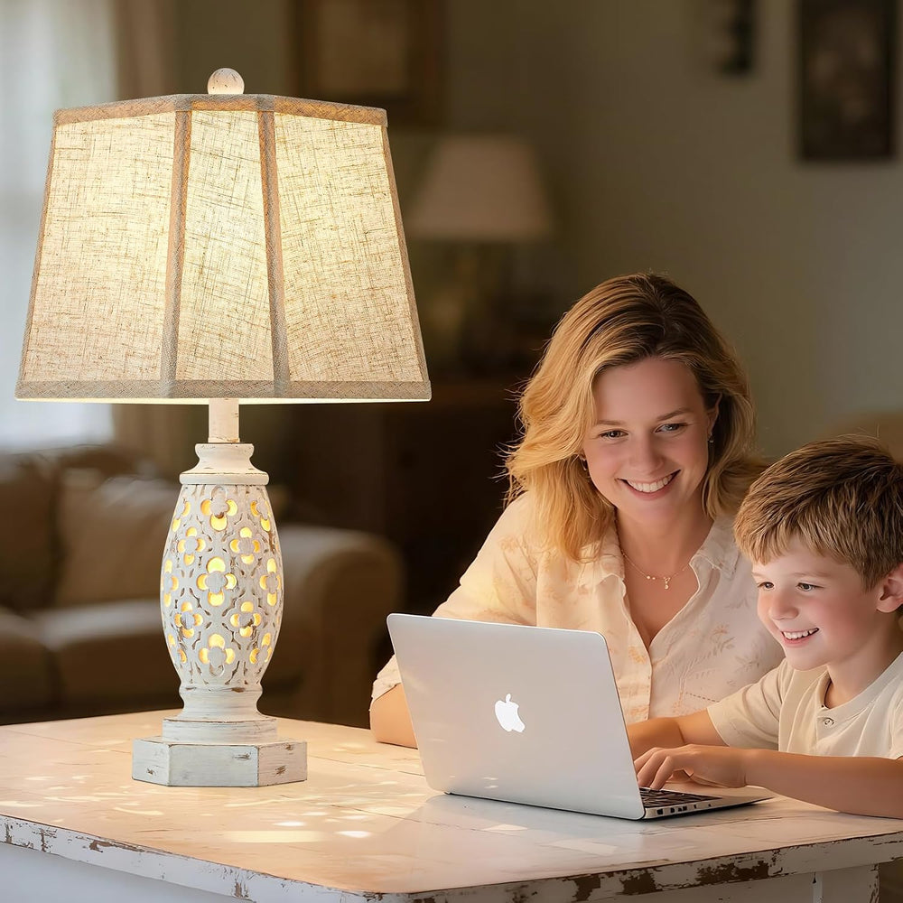 Lamps for Night Stands Set of 2-23.5" Bedside Lamp with USB A+C and Nigh...