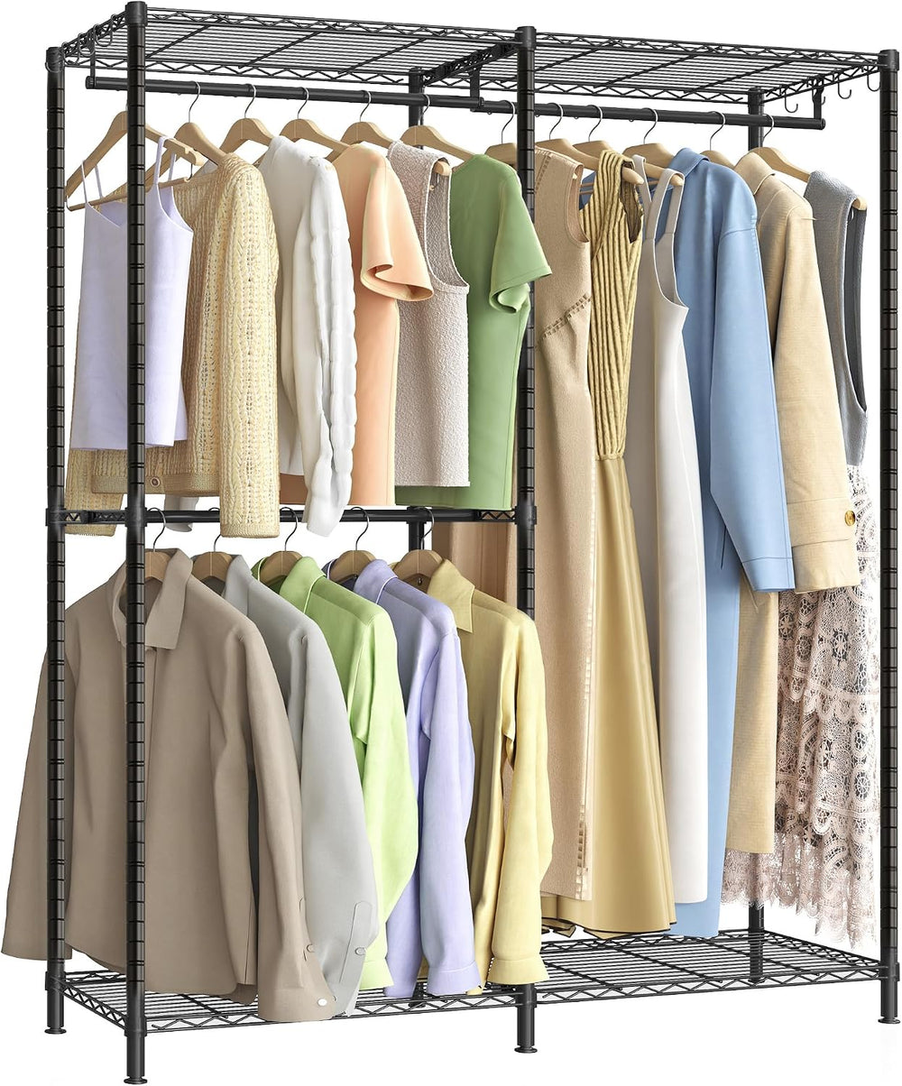 SONGMICS Clothes Rack, Freestanding Wardrobe Closet, Metal Clothing Racks, He...