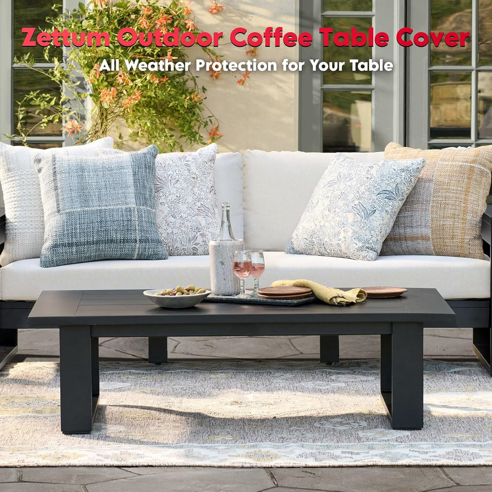 Zettum Outdoor Coffee Table Cover – Coffee Table Cover Rectangle Waterproof &...