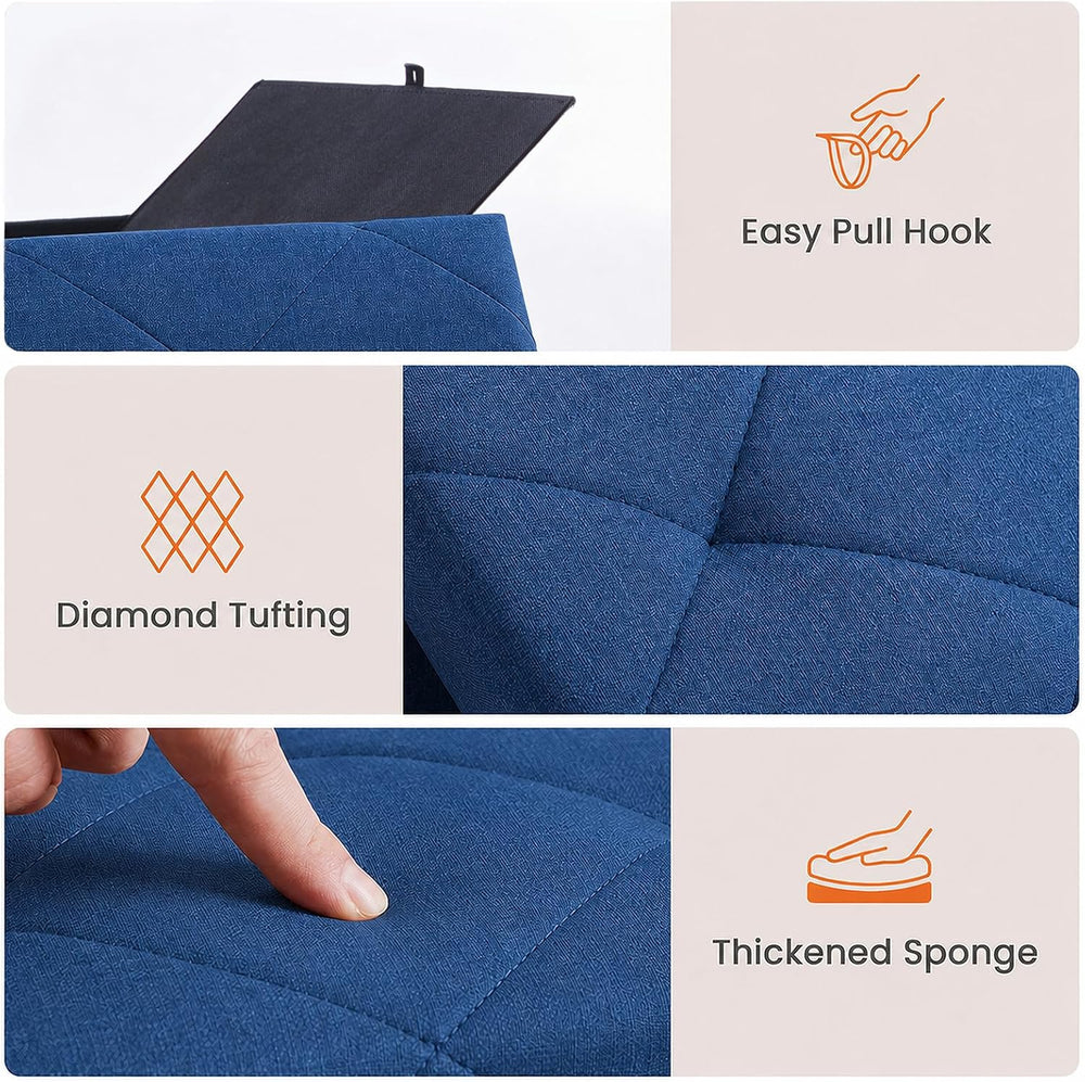 Sweetcrispy 30 Inch Storage Ottoman Bench, Spacious Ottoman with Storage