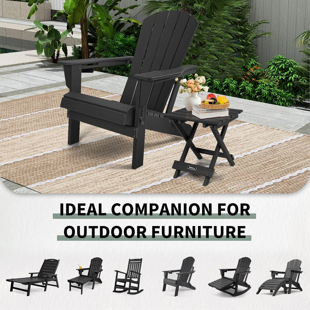 FUNBERRY Outdoor Folding Adirondack Side Table, Patio End Table