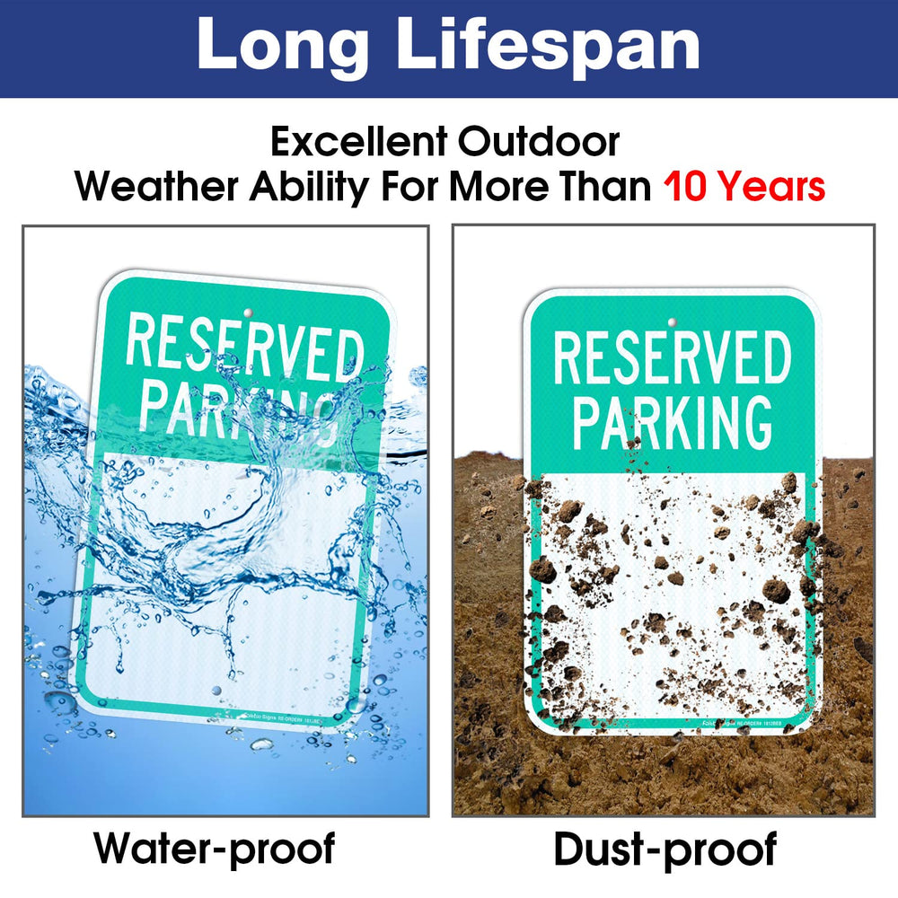 Faittoo Blank Reserved Parking Signs, 2-Pack 18 x 12 Inch Engineer Grade Refl...