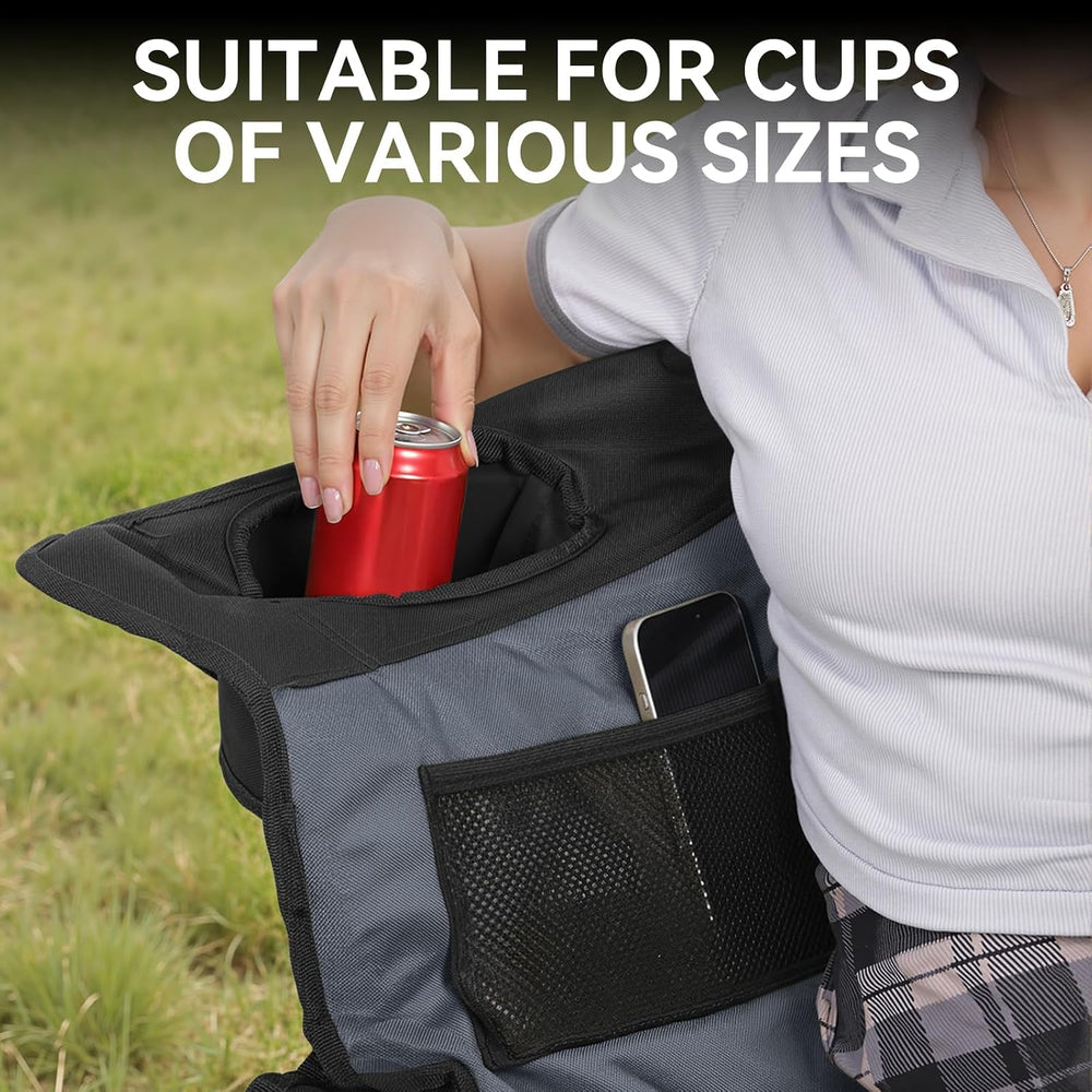 Oversized Double Camping Chair Padded Camping Chairs for Adults,Black