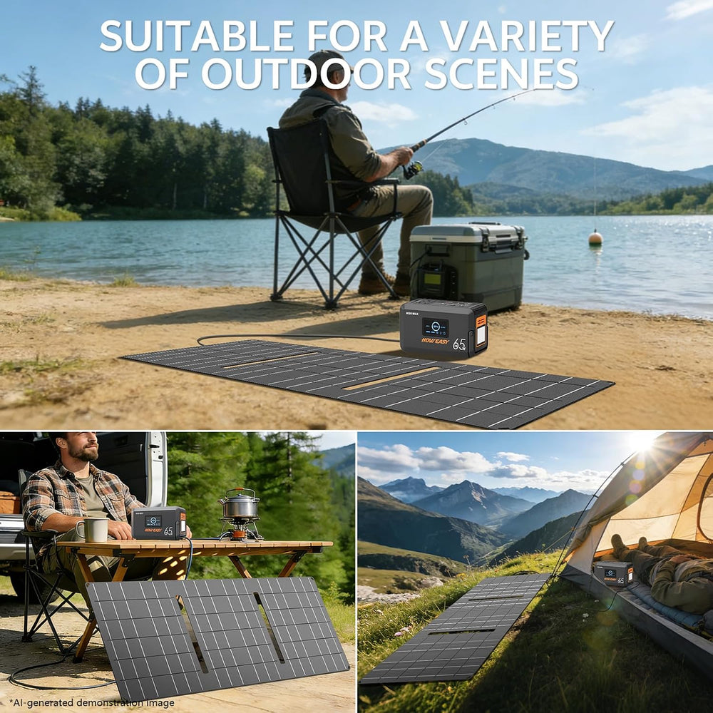 HOWEASY Solar Generator 135W, Portable Power Station with 30W Solar Panel