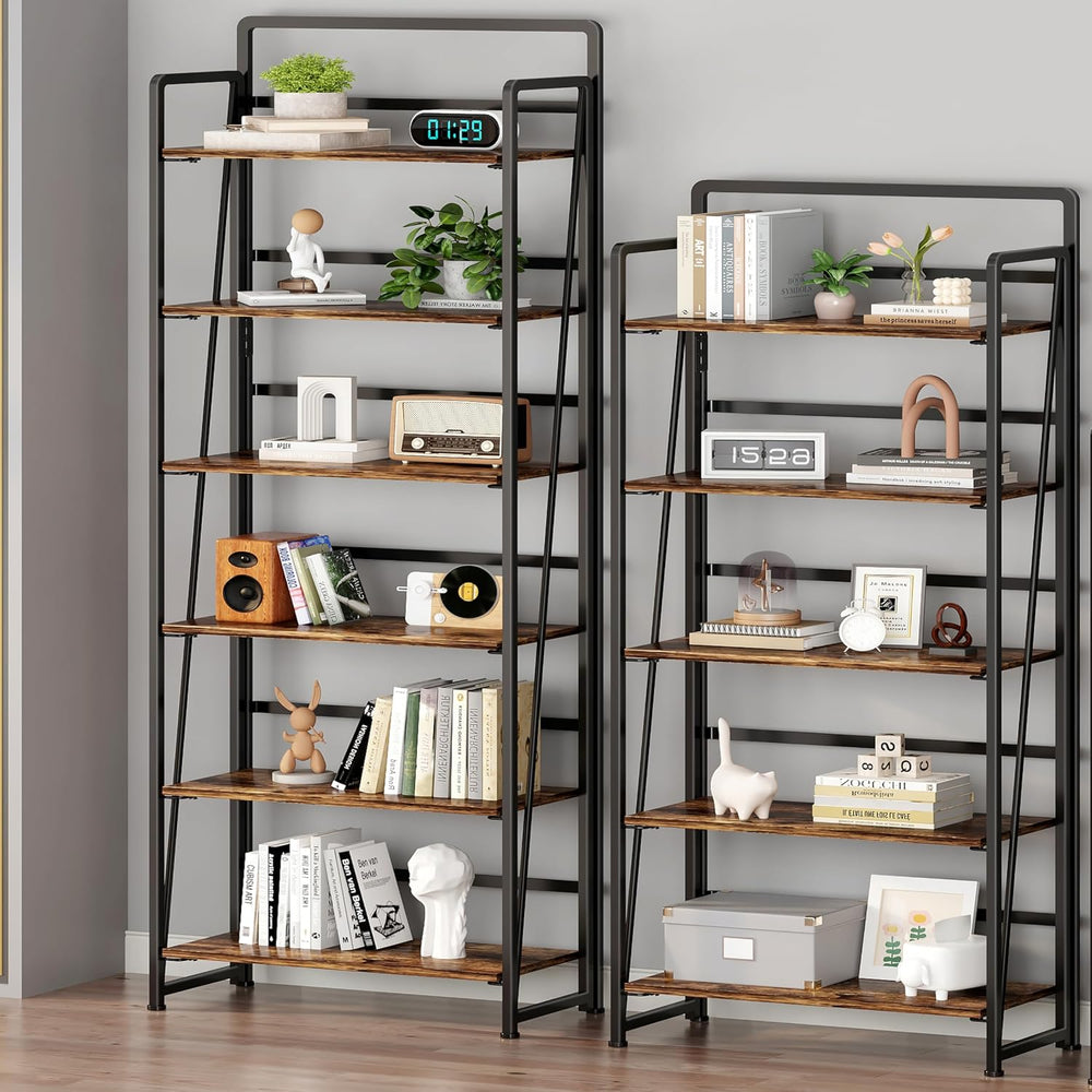BHG No Assembly Folding Bookshelf for Living Room,Collapsible Book Shelf for ...