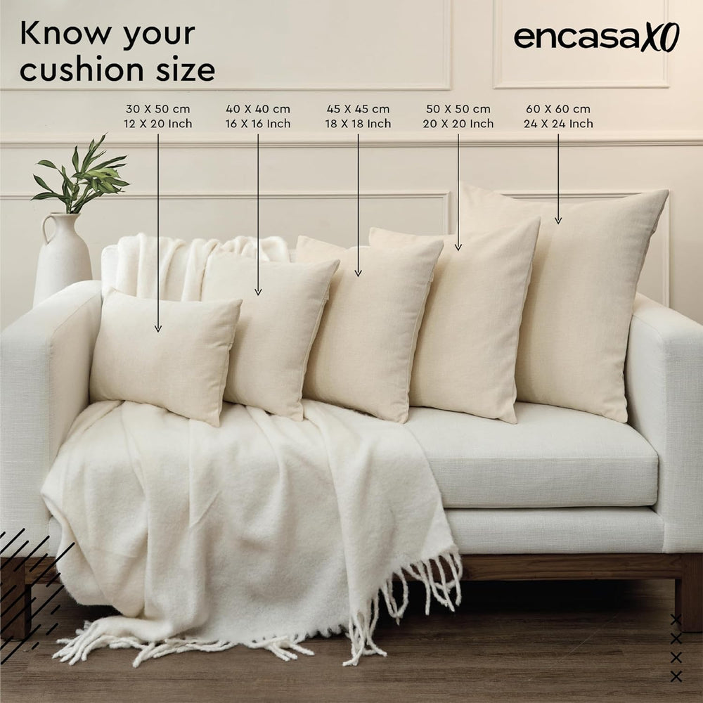 Encasa XO Throw Pillow Covers, Cotton, No Inserts 20"x20"