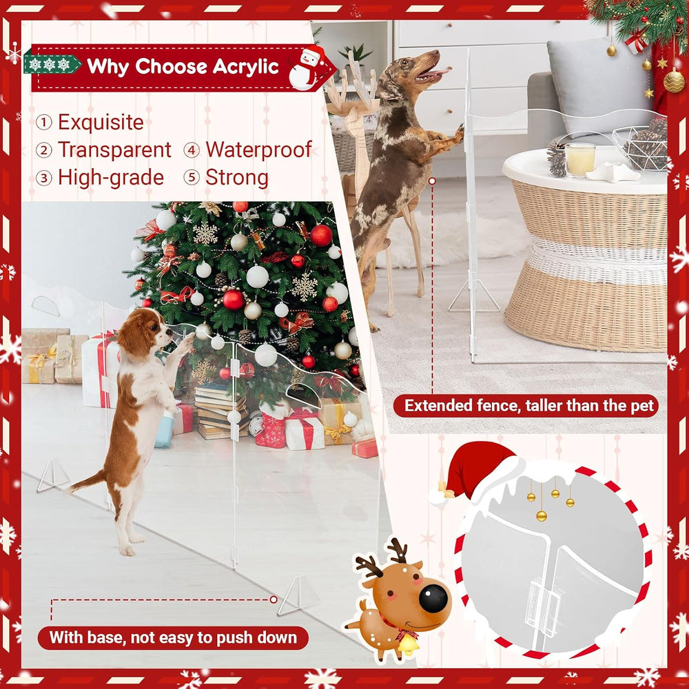 Nuanchu 6 Panel 20 x 24 Inch Clear Acrylic Christmas Tree Fence