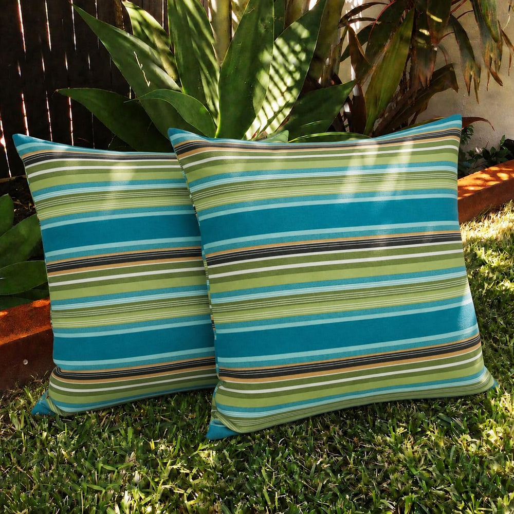 Throw Pillow with Insert, Set of 2, Outdoor Indoor Waterproof Decorative Pati...