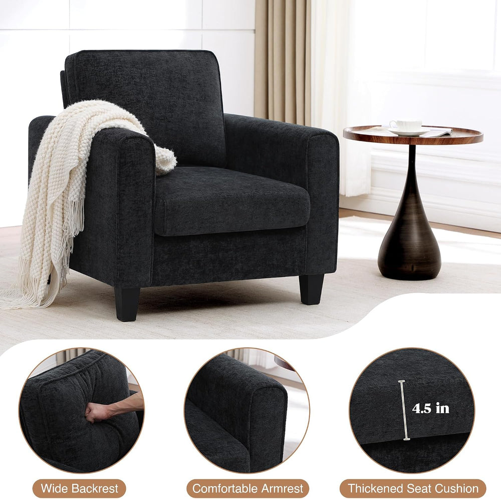 Accent Chair for Living Room, Mid Century Modern Upholstered Living Room Chai...