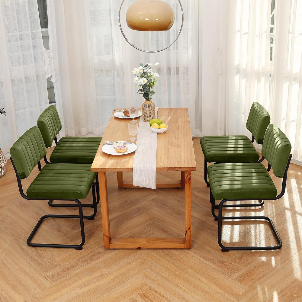 ONEVOG Mid Century Modern Dining Chairs Set of 4, Green Velvet Kitchen Chairs...