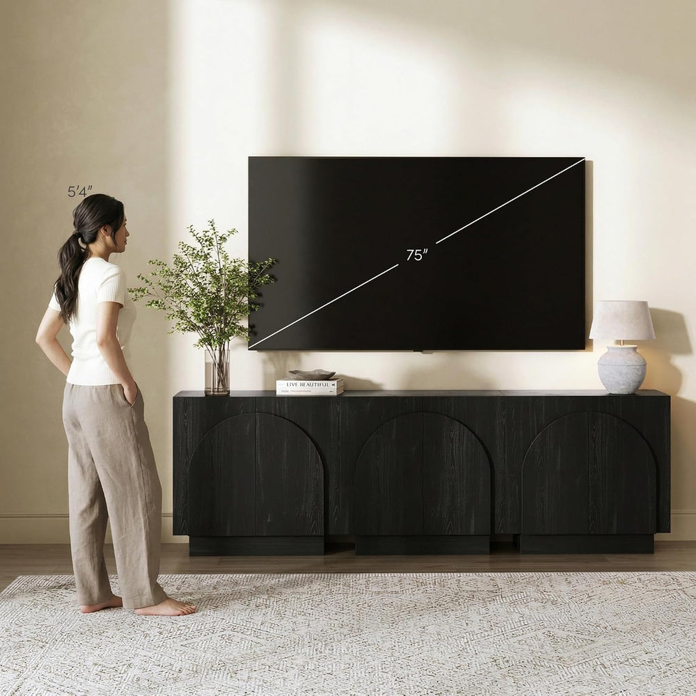 Nathan James Iris Mid-Century Modern Buffet Sideboard Credenza TV Stand, Wood...